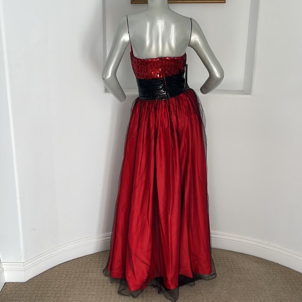 Amelia Couture Strapless Mesh /Sequined Dress - Picture 4 of 13
